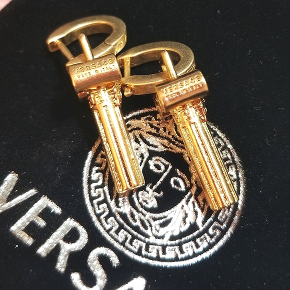 DO NOT BUY , ONLY FOR M Versace Night & Day Huggie Column Earrings - Picture 5 of 8